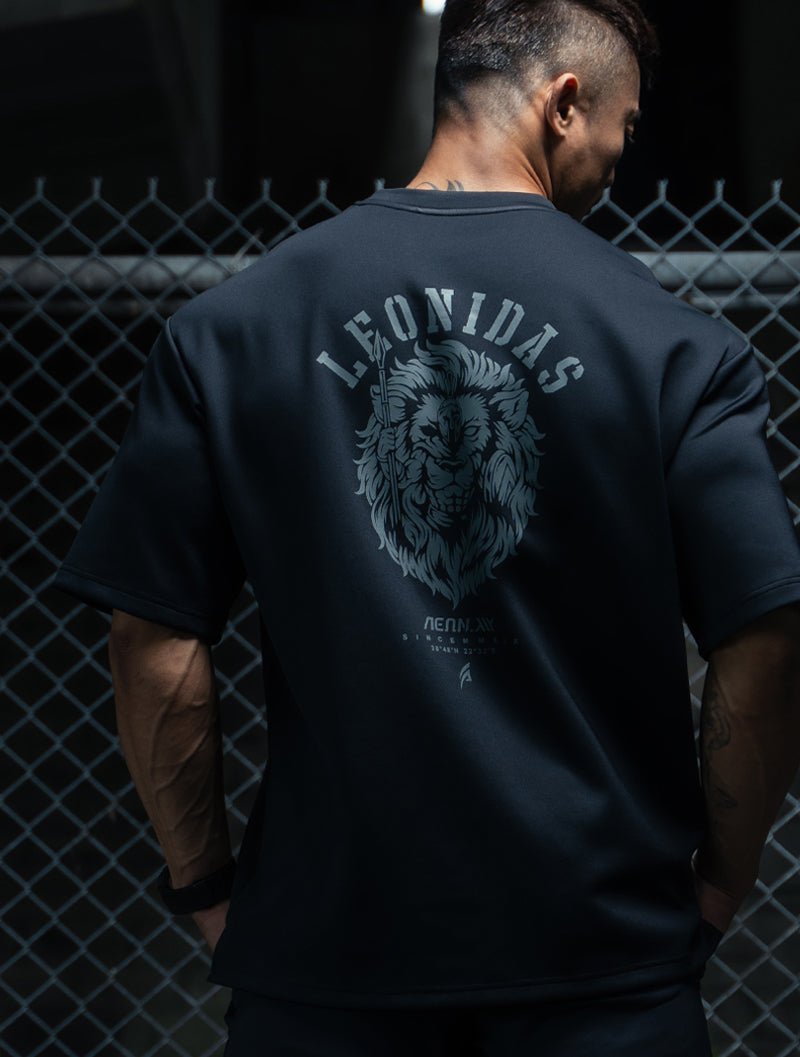 AirFlex™ 列奧尼達 OVERSIZED機能短袖訓練上衣 (黑) - AROAK 機能健身服飾 | 專為健人打造