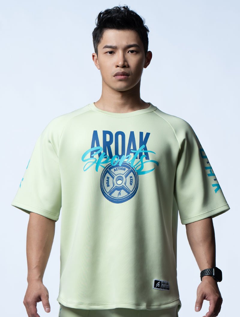 AirFlex™ OVERSIZED無畏之力拉克蘭袖上衣 (果綠) - AROAK 機能健身服飾 | 專為健人打造