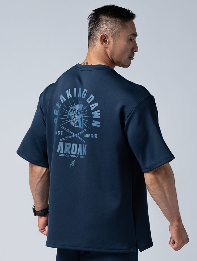 AirFlex™曙光戰士OVERSIZED短袖上衣 (丈青) - AROAK 機能健身服飾 | 專為健人打造