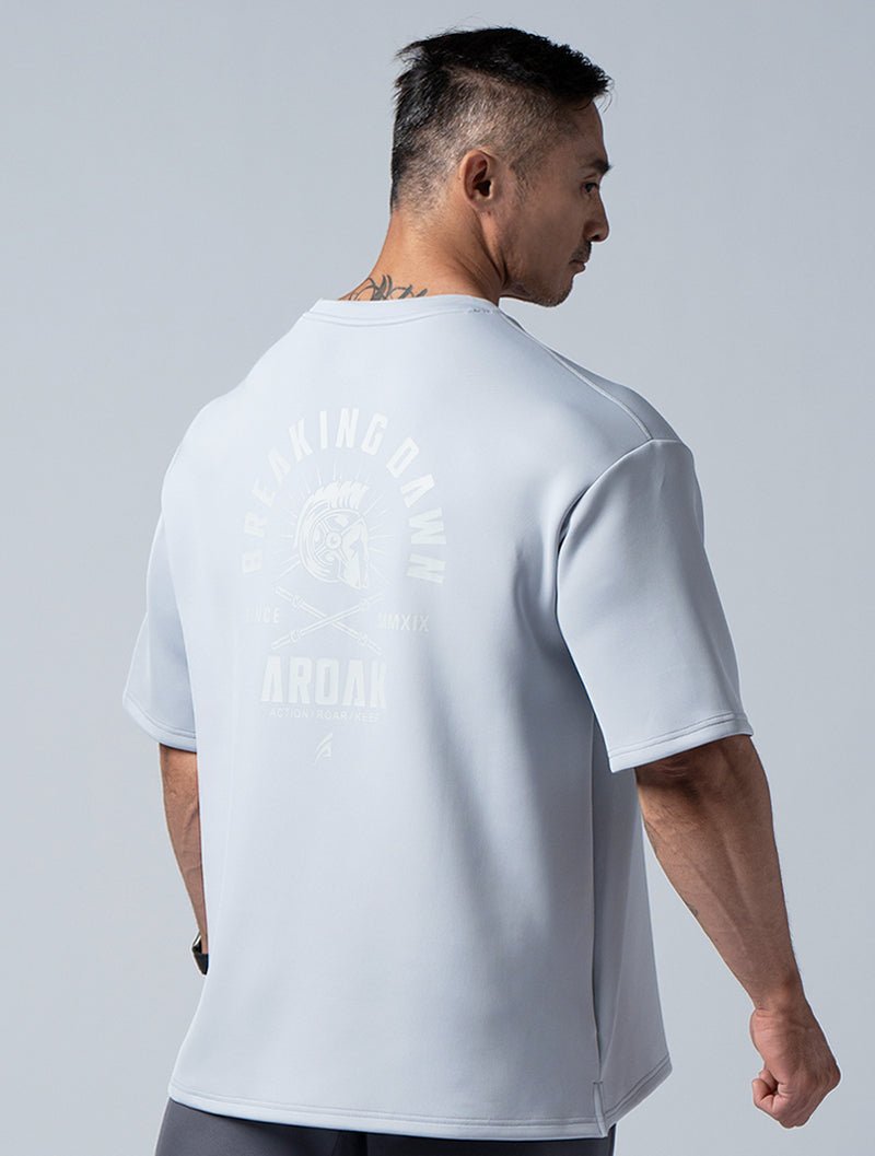 AirFlex™曙光戰士OVERSIZED短袖上衣 (淺灰) - AROAK 機能健身服飾 | 專為健人打造