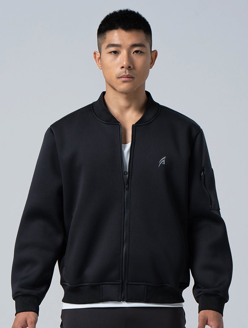 AirWarm™機能太空棉MA1外套 (黑) - AROAK 機能健身服飾 | 專為健人打造