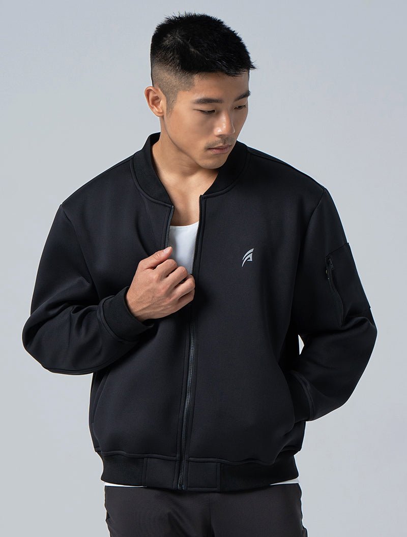 AirWarm™機能太空棉MA1外套 (黑) - AROAK 機能健身服飾 | 專為健人打造