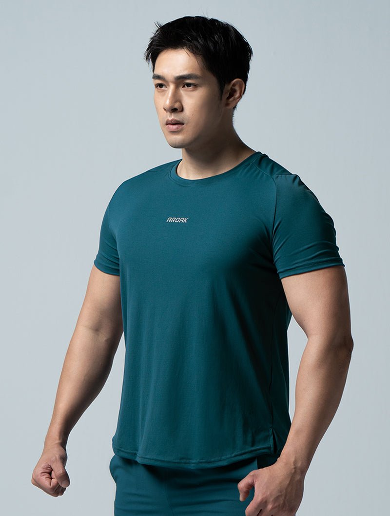 Airy™ 輕量機能疾速短袖上衣 (湖藍) - AROAK 機能健身服飾 | 專為健人打造