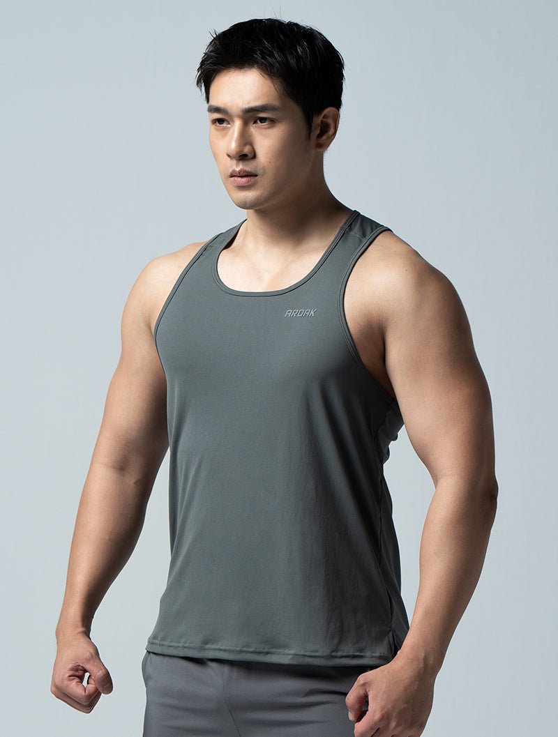 Airy™輕量機能疾速背心 (犀牛灰) - AROAK 機能健身服飾 | 專為健人打造