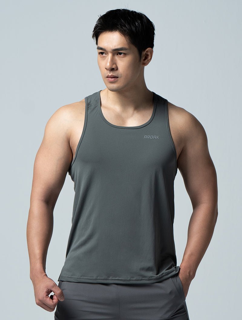 Airy™輕量機能疾速背心 (犀牛灰) - AROAK 機能健身服飾 | 專為健人打造