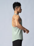 ArcTech™ 機能細肩挖背訓練背心 (淺灰綠) - AROAK 機能健身服飾 | 專為健人打造