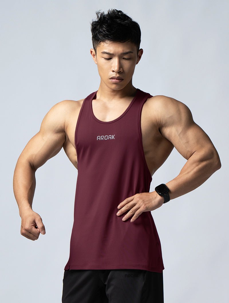 ArcTech™ 機能挖背訓練背心 (酒紅) - AROAK 機能健身服飾 | 專為健人打造