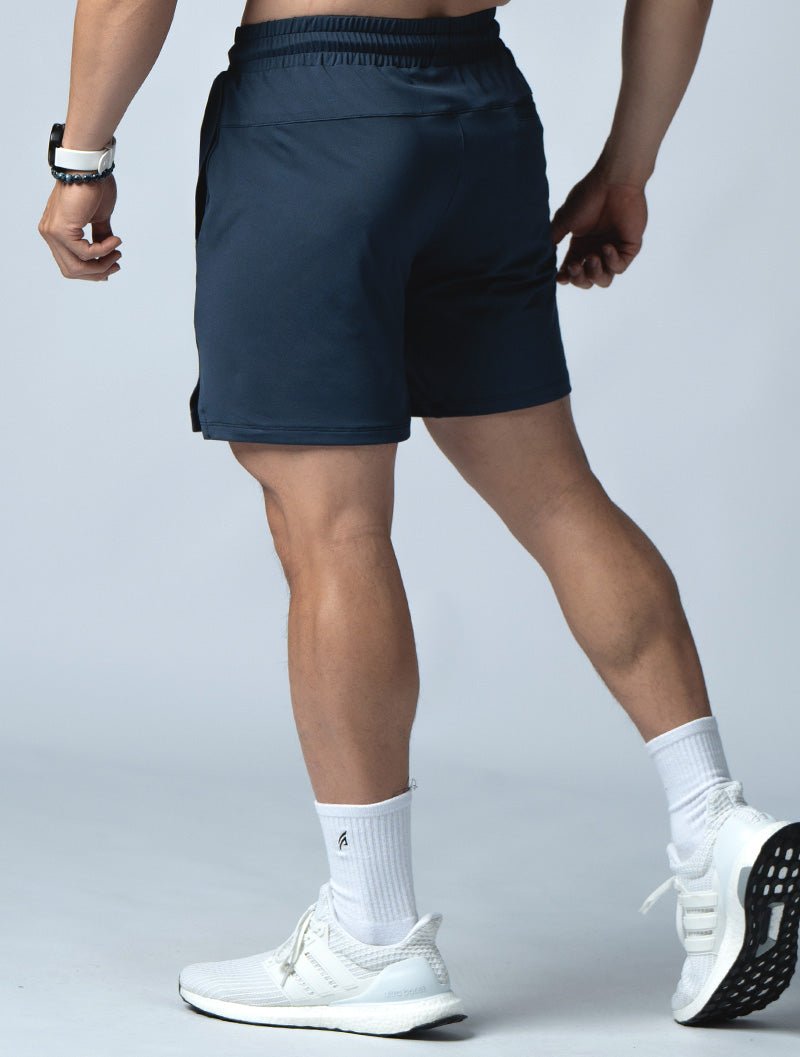 ArcTech™ 機能開岔訓練短褲 (深藍) - AROAK 機能健身服飾 | 專為健人打造