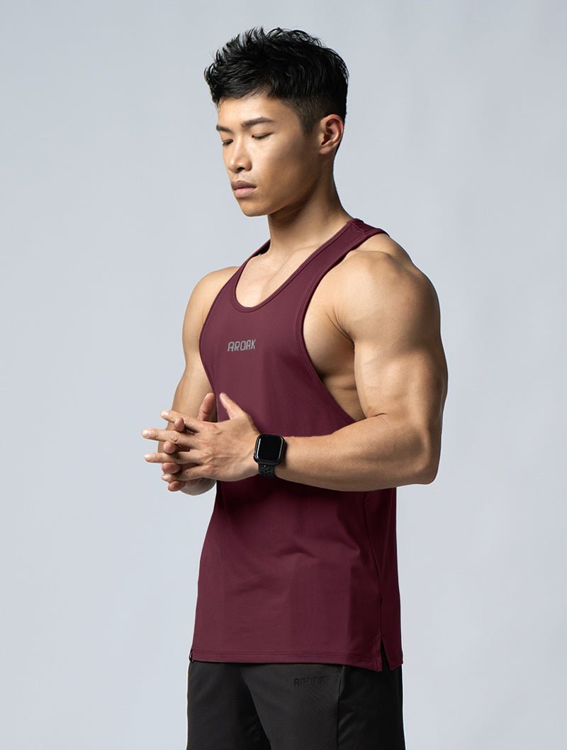 ArcTech™ 機能挖背訓練背心 (酒紅) - AROAK 機能健身服飾 | 專為健人打造