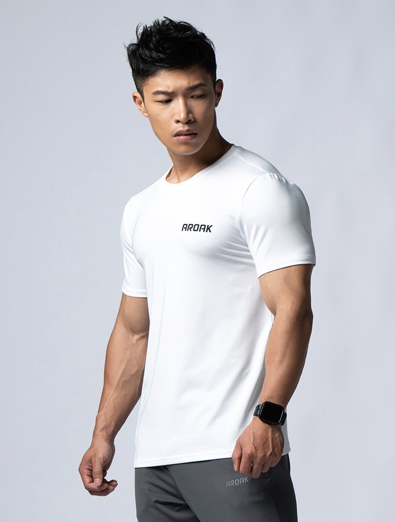 ArcTech™ 機能訓練上衣 (白) - AROAK 機能健身服飾 | 專為健人打造