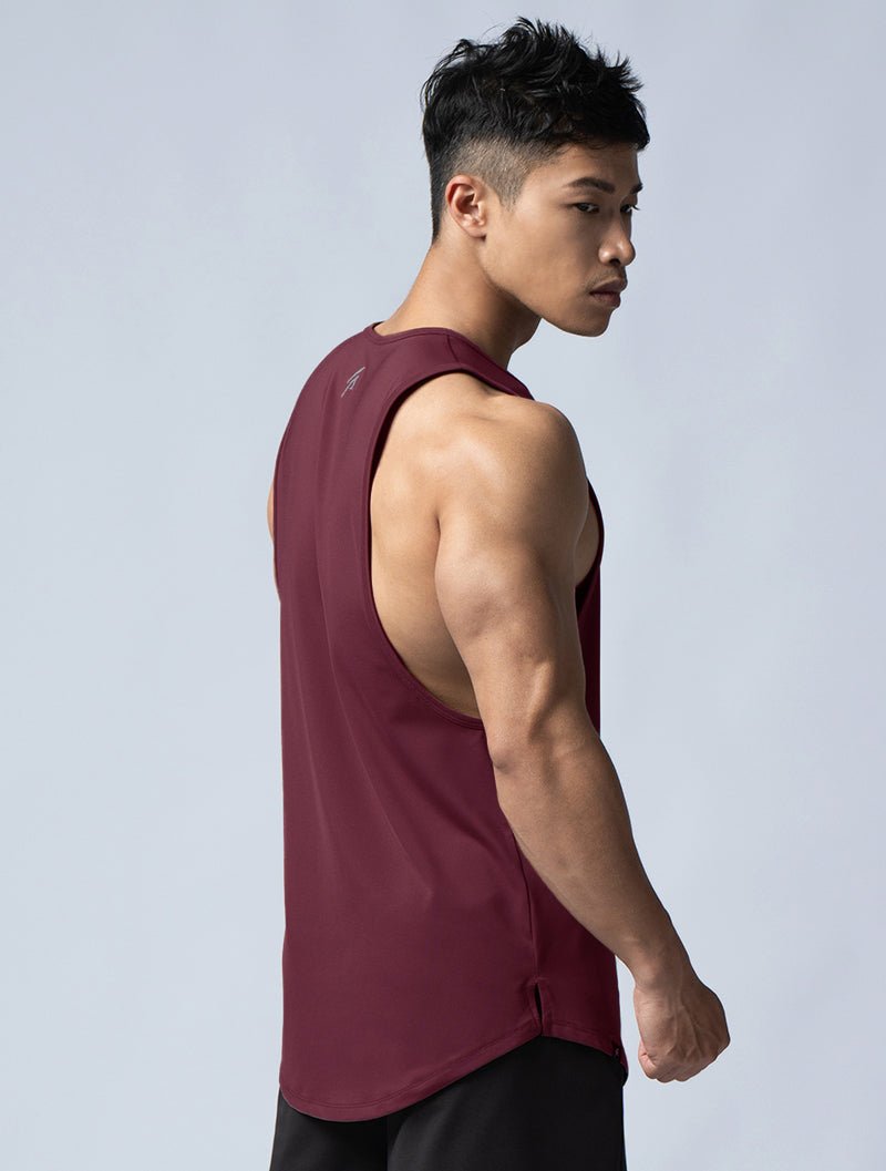 ArcTech™ 機能圓弧健身背心 (酒紅) - AROAK 機能健身服飾 | 專為健人打造