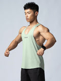 ArcTech™ 機能細肩挖背訓練背心 (淺灰綠) - AROAK 機能健身服飾 | 專為健人打造