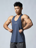 ArcTech™ 機能細肩挖背訓練背心 (菸灰藍) - AROAK 機能健身服飾 | 專為健人打造
