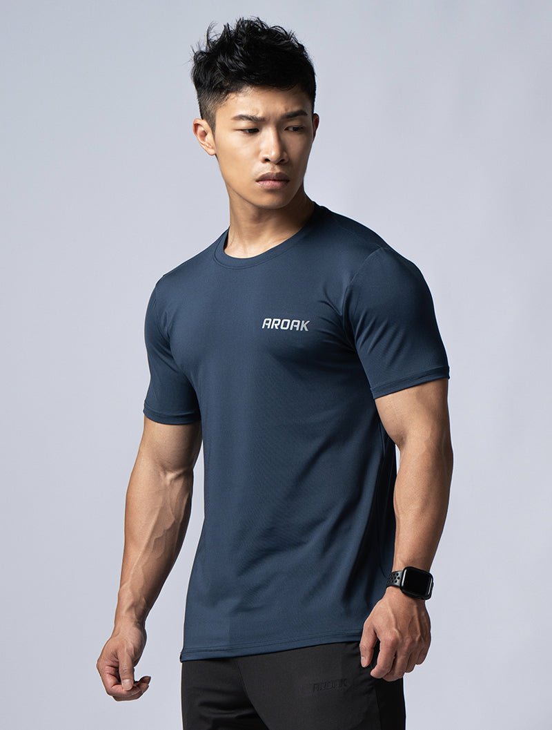 ArcTech™ 機能訓練上衣 (深藍) - AROAK 機能健身服飾 | 專為健人打造