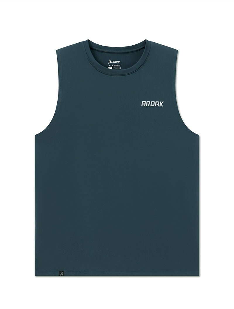 ArcTech™ 機能寬肩訓練背心 (藍綠) - AROAK 機能健身服飾 | 專為健人打造