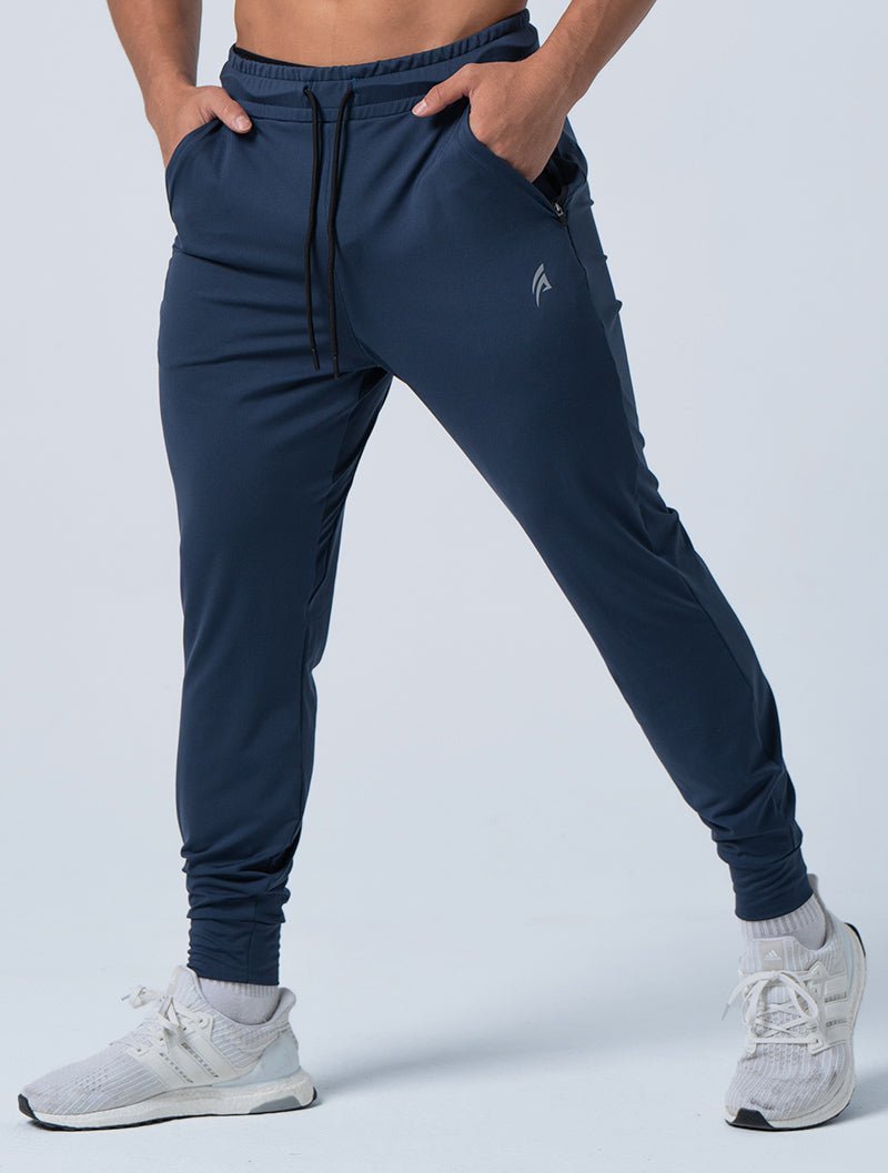 ArcTech™機能拉鍊口袋長褲 (深藍) - AROAK 機能健身服飾 | 專為健人打造