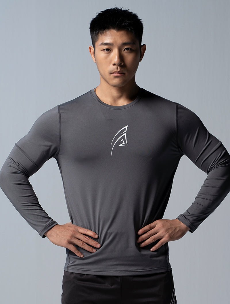 ArcTech™ 流線核心機能上衣 (鐵灰) - AROAK 機能健身服飾 | 專為健人打造