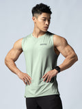 ArcTech™ 機能寬肩訓練背心 (淺灰綠) - AROAK 機能健身服飾 | 專為健人打造