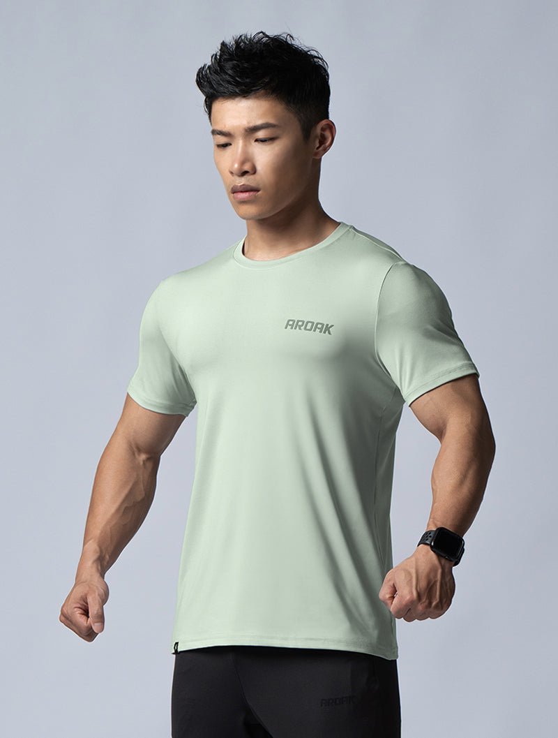 ArcTech™ 機能訓練上衣 (淺灰綠) - AROAK 機能健身服飾 | 專為健人打造