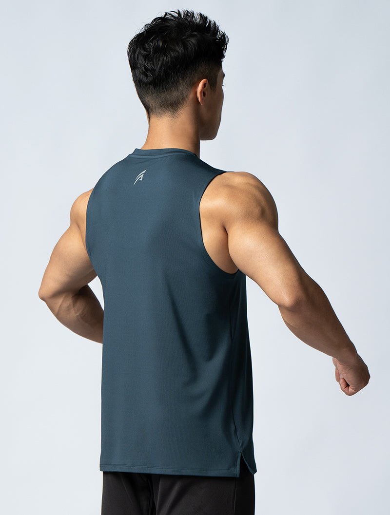 ArcTech™ 機能寬肩訓練背心 (藍綠) - AROAK 機能健身服飾 | 專為健人打造