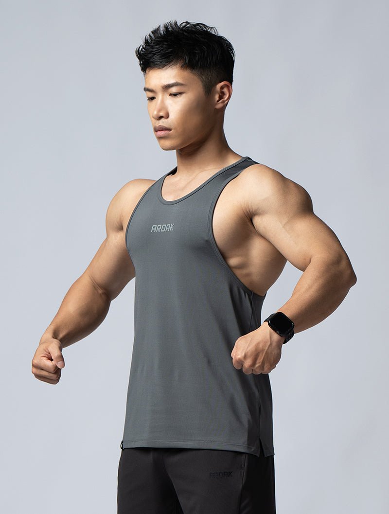 ArcTech™ 機能挖背訓練背心 (鐵灰) - AROAK 機能健身服飾 | 專為健人打造