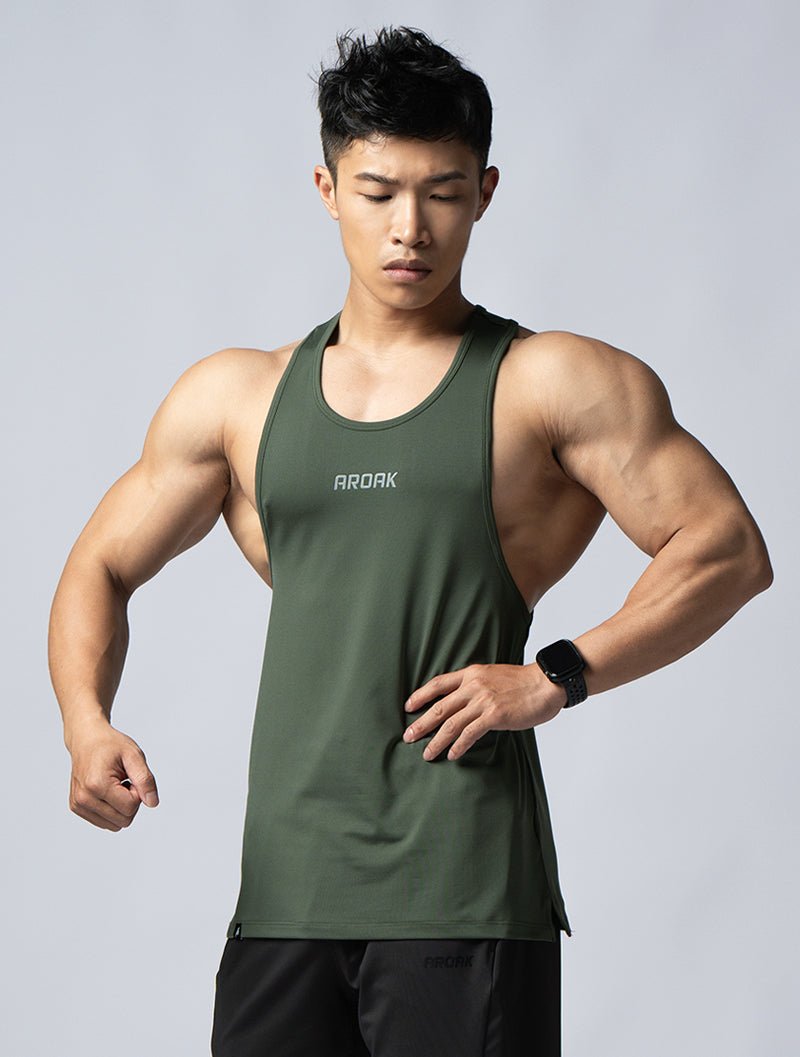 ArcTech™ 機能挖背訓練背心 (深綠) - AROAK 機能健身服飾 | 專為健人打造
