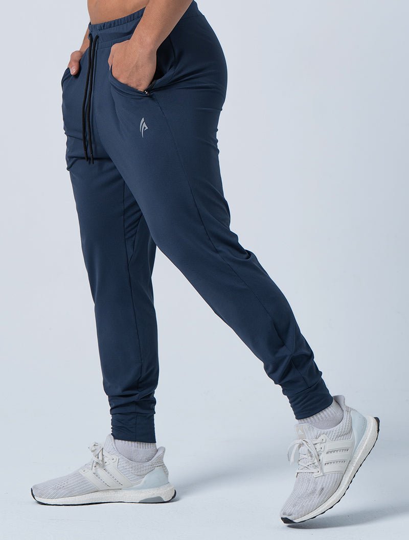 ArcTech™機能拉鍊口袋長褲 (深藍) - AROAK 機能健身服飾 | 專為健人打造