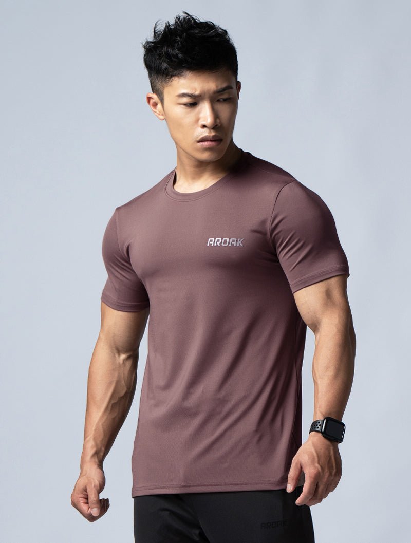 ArcTech™ 機能訓練上衣 (棕粉) - AROAK 機能健身服飾 | 專為健人打造