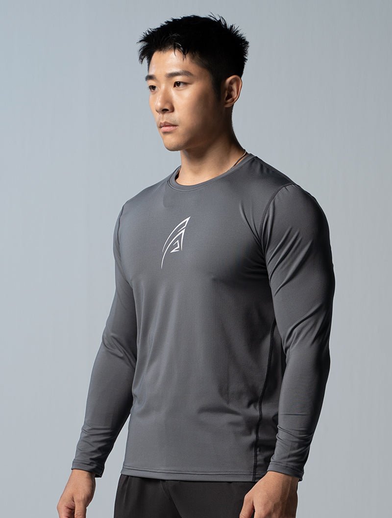 ArcTech™ 流線核心機能上衣 (鐵灰) - AROAK 機能健身服飾 | 專為健人打造