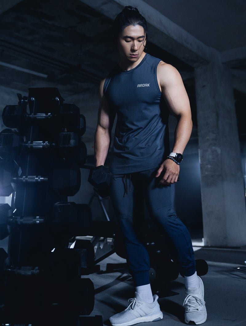 ArcTech™ 機能寬肩訓練背心 (藍綠) - AROAK 機能健身服飾 | 專為健人打造