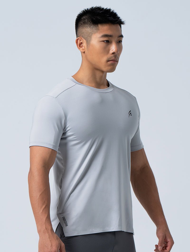 ArcTech™貼合下襬短袖上衣 (淺灰) - AROAK 機能健身服飾 | 專為健人打造