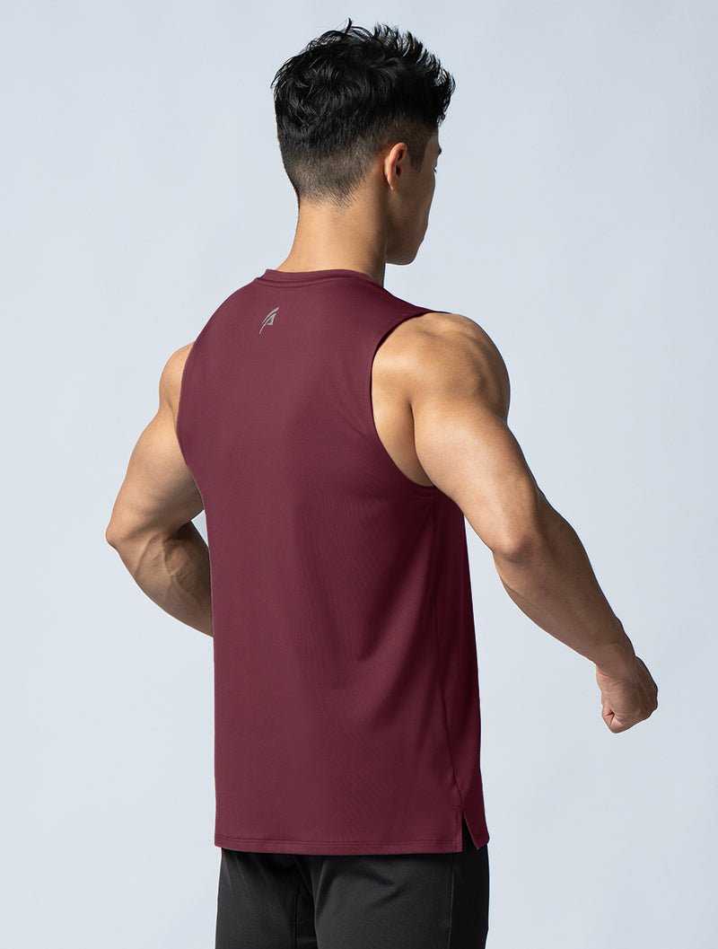 ArcTech™ 機能寬肩訓練背心 (酒紅) - AROAK 機能健身服飾 | 專為健人打造