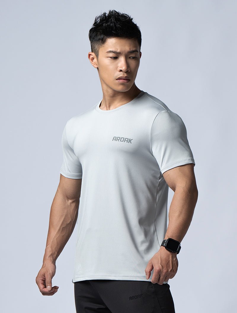 ArcTech™ 機能訓練上衣 (淺灰) - AROAK 機能健身服飾 | 專為健人打造