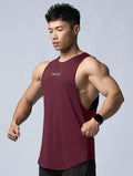 ArcTech™ 機能圓弧健身背心 (酒紅) - AROAK 機能健身服飾 | 專為健人打造