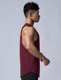 ArcTech™ 機能圓弧健身背心 (酒紅) - AROAK 機能健身服飾 | 專為健人打造