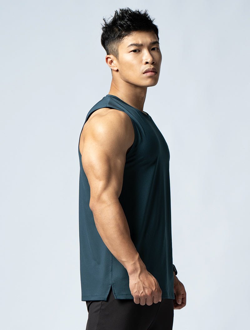 ArcTech™ 機能寬肩訓練背心 (藍綠) - AROAK 機能健身服飾 | 專為健人打造