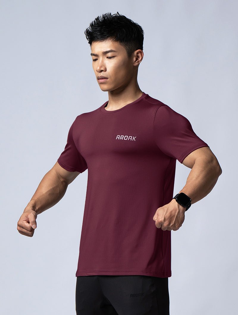 ArcTech™ 機能訓練上衣 (酒紅) - AROAK 機能健身服飾 | 專為健人打造
