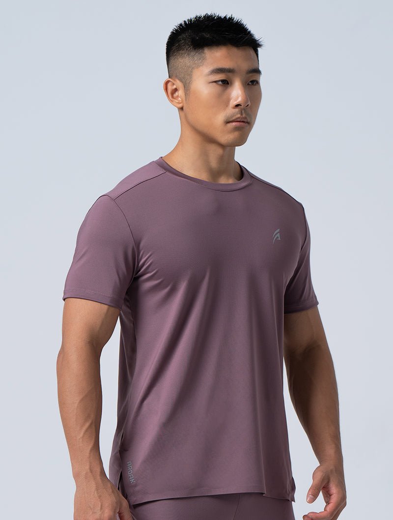 ArcTech™貼合下襬短袖上衣 (棕粉) - AROAK 機能健身服飾 | 專為健人打造