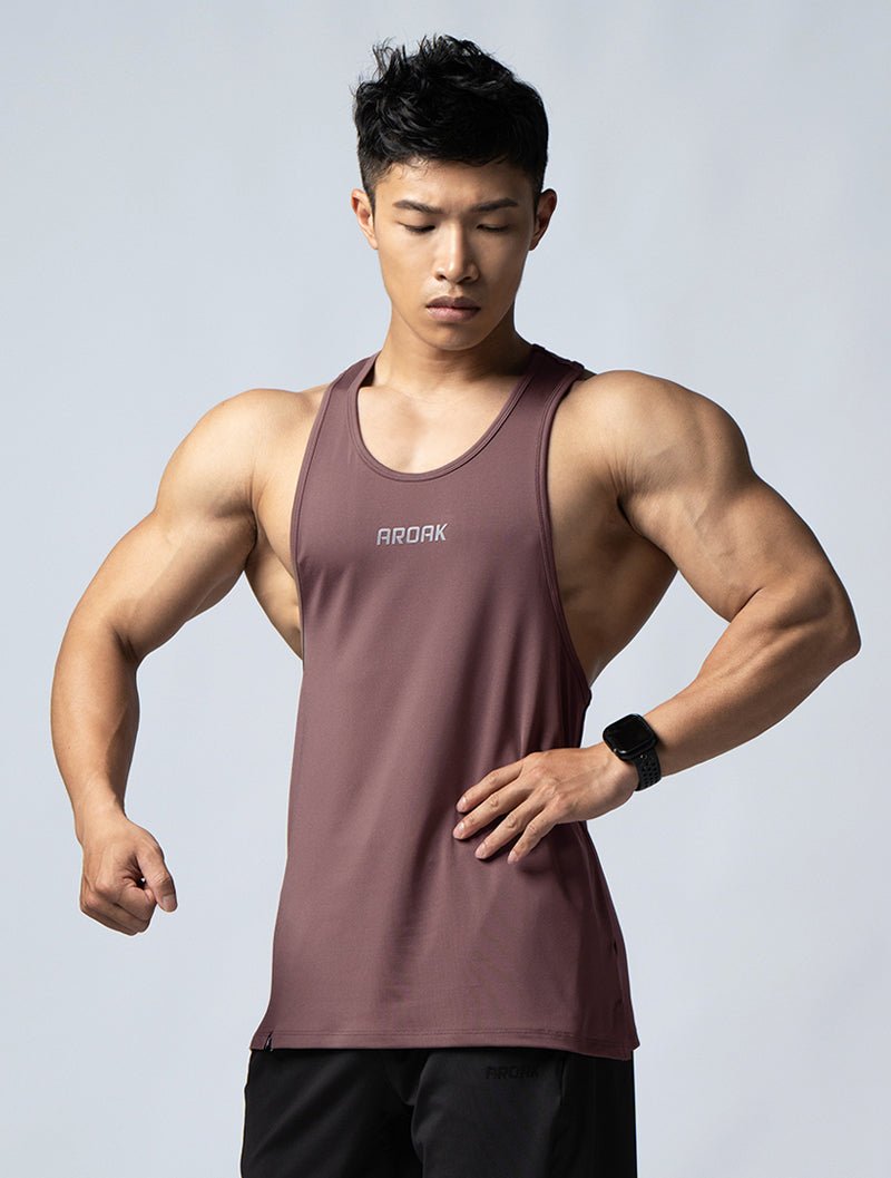 ArcTech™ 機能挖背訓練背心 (棕粉) - AROAK 機能健身服飾 | 專為健人打造