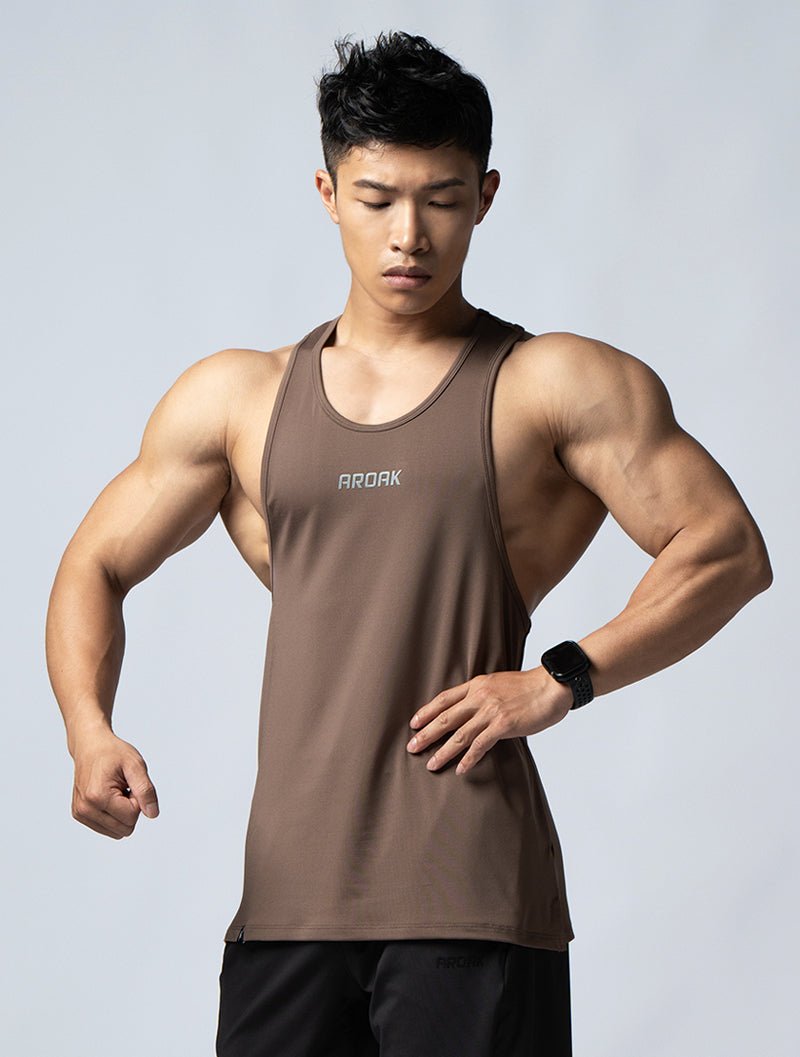ArcTech™ 機能挖背訓練背心 (咖啡) - AROAK 機能健身服飾 | 專為健人打造