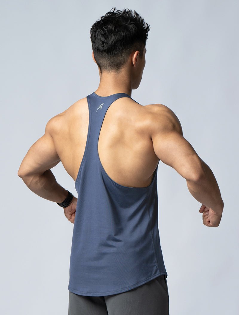 ArcTech™ 機能細肩挖背訓練背心 (菸灰藍) - AROAK 機能健身服飾 | 專為健人打造