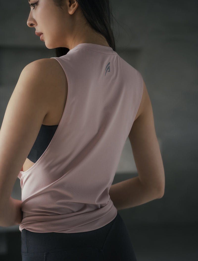 ArcTech™ 機能訓練側挖長版背心@ (櫻花紅) - AROAK 機能健身服飾 | 專為健人打造