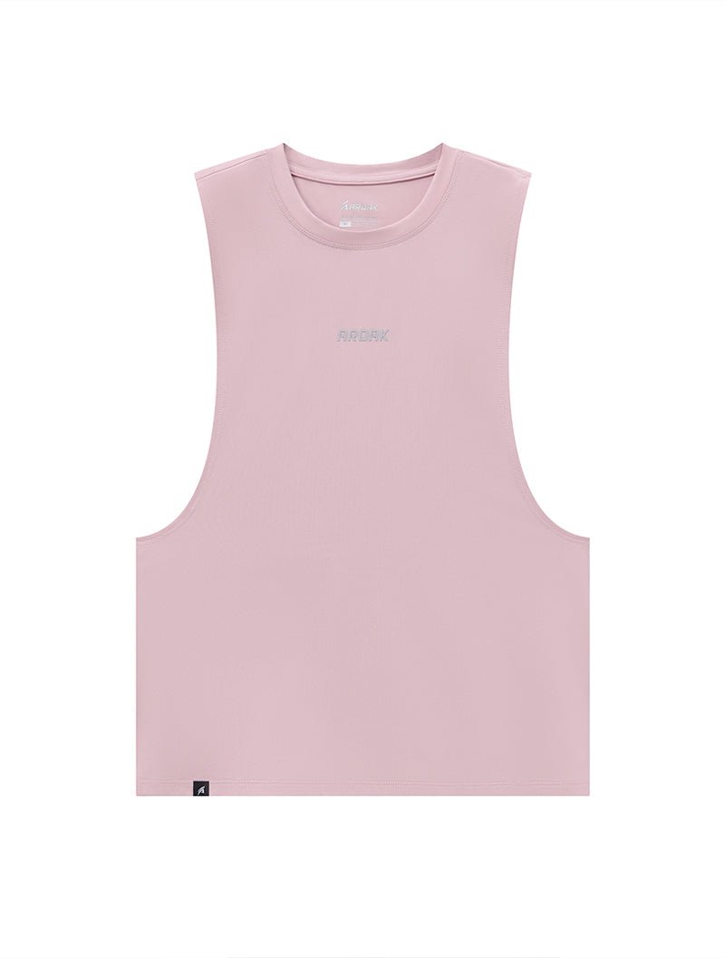 ArcTech™ 機能訓練側挖長版背心@ (櫻花紅) - AROAK 機能健身服飾 | 專為健人打造
