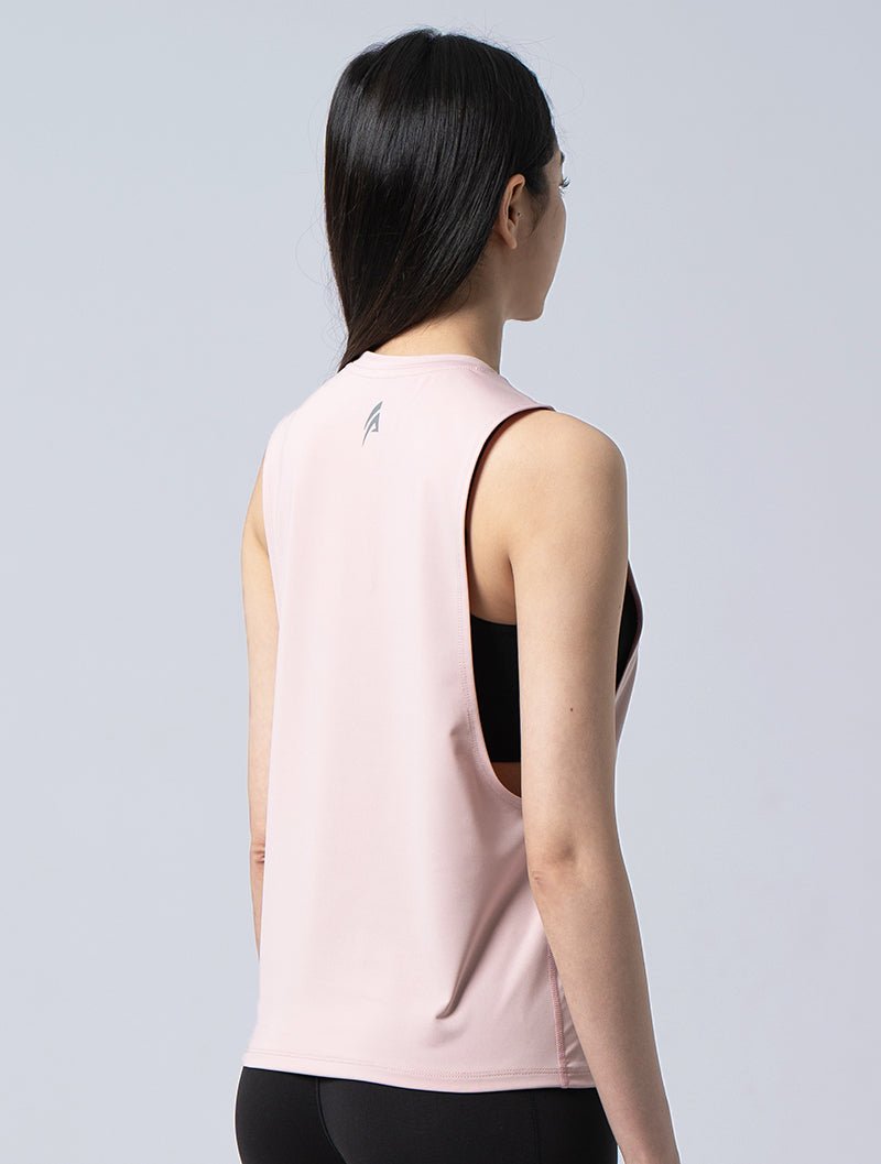 ArcTech™ 機能訓練側挖長版背心@ (櫻花紅) - AROAK 機能健身服飾 | 專為健人打造