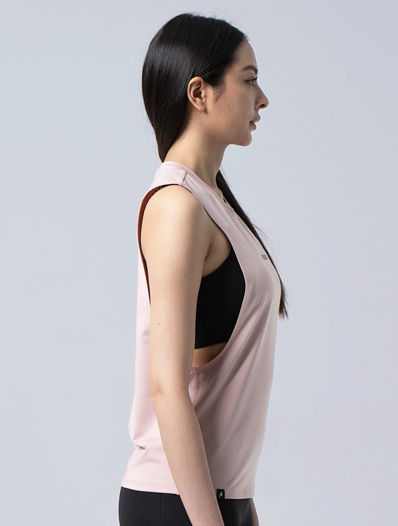 ArcTech™ 機能訓練側挖長版背心@ (櫻花紅) - AROAK 機能健身服飾 | 專為健人打造