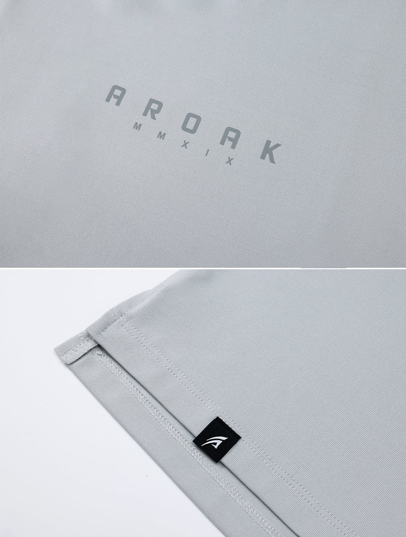 ArcTech™ - BTH 機能圓領拼接背心 (淺灰) - AROAK 機能健身服飾 | 專為健人打造