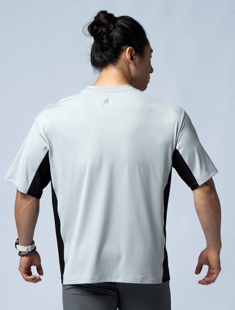 ArcTech™ - BTH OVERSIZED拼接短袖上衣 (淺灰) - AROAK 機能健身服飾 | 專為健人打造