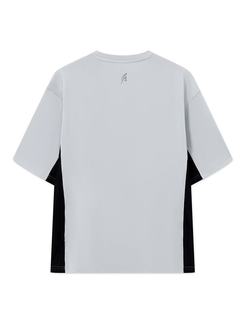 ArcTech™ - BTH OVERSIZED拼接短袖上衣 (淺灰) - AROAK 機能健身服飾 | 專為健人打造