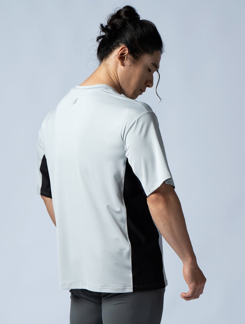 ArcTech™ - BTH OVERSIZED拼接短袖上衣 (淺灰) - AROAK 機能健身服飾 | 專為健人打造