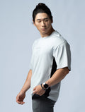 ArcTech™ - BTH OVERSIZED拼接短袖上衣 (淺灰) - AROAK 機能健身服飾 | 專為健人打造
